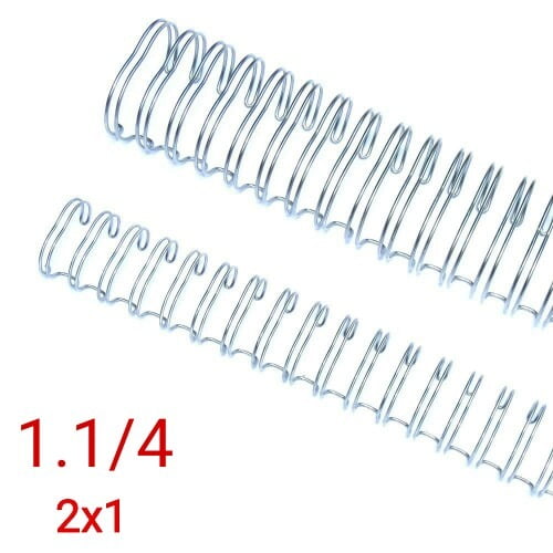Wire-o 1.1/4 para encadernação 2x1 A4 Silver para 270 folhas 25 und. 1