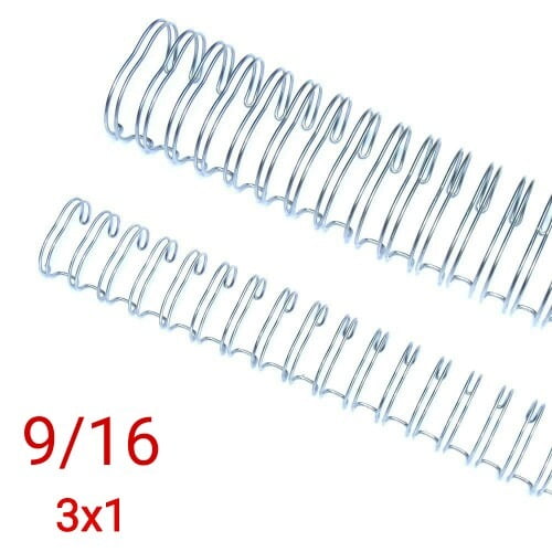 Wire-o 9/16 para encadernação 3x1 A4 Silver para 110 folhas 100 und. 1